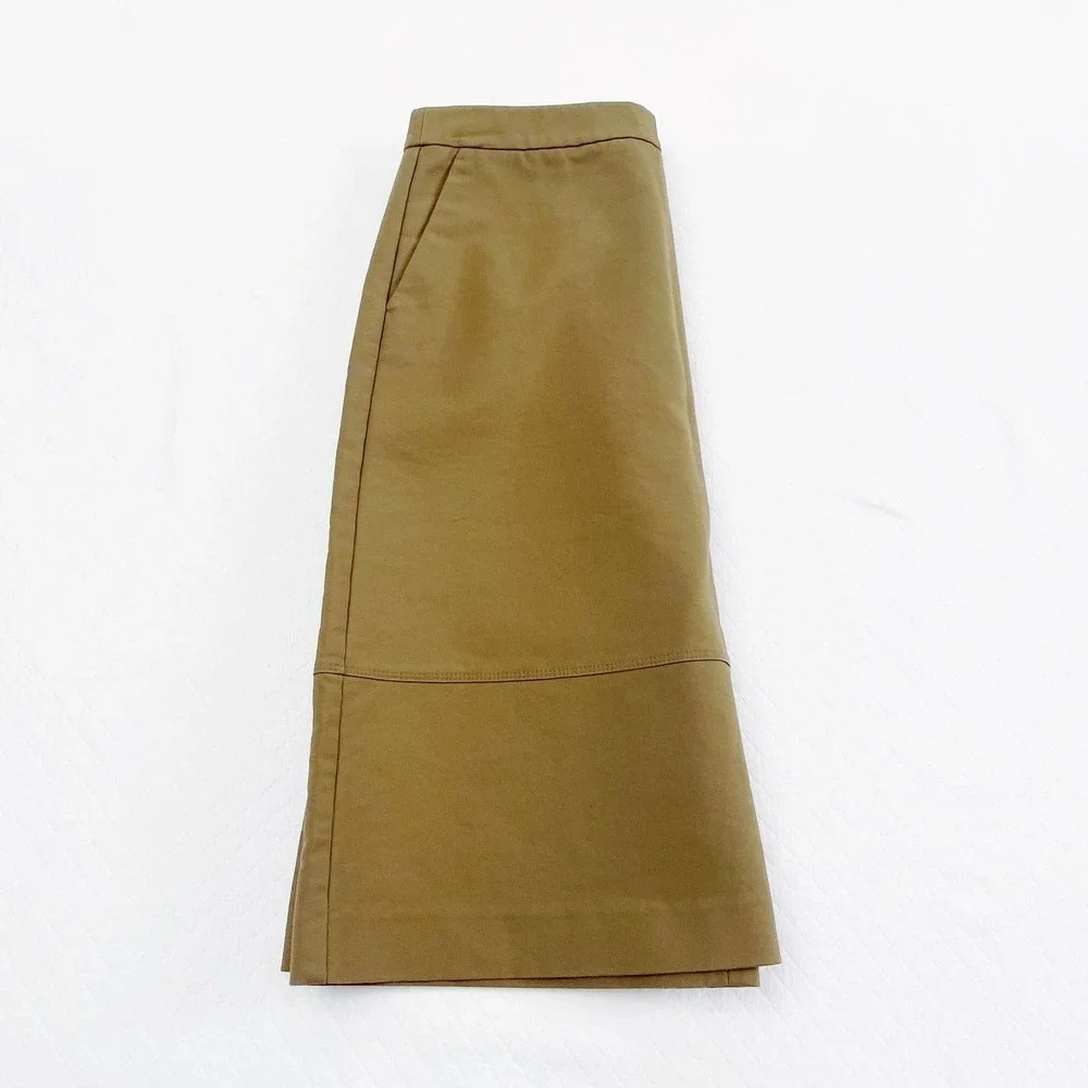 Halogen Front Split A Line Skirt Green Pockets SZ6